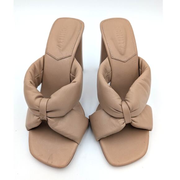 Schutz Fairy Block High Heel Sandal Women's Leather True Beige Size US6B EU37 - Picture 11 of 14